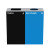 Alpine ALP4450-BLK-KIT5 58-Gallon 2-Stream Black Steel-Blue Recycling Bin Station