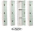 Alpine ADI629-203-MGRN-PKG-4 Large 3 Door Locker  Misty Green 4-Pack
