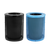 Alpine ALP4460-01-E Outdoor Diamond Steel Blue and Black Trash Can With Flat Lid, 72 Gallon