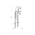 Cheviot Extra Tall Free Standing Tub Filler With Handshower and Stop Valves, Cross Handles, Brushed Nickel - 5102/3970XL-BN