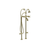 Cheviot Extra Tall Free Standing Tub Filler With Handshower and Stop Valves, Cross Handles, Satin Brass - 5102/3970XL-SB