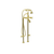 Cheviot Extra Tall Free Standing Tub Filler With Handshower and Stop Valves, Cross Handles, Satin Brass - 5117/3970XL-SB