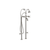Cheviot Free Standing Tub Filler With Handshower and Stop Valves, Cross Handles, Brushed Nickel - 5102/3970-BN