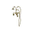 Cheviot Wall Mount Tub Filler W/ Hand Shower, Cross Handles, Satin Brass - 5100-SB