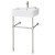 Cheviot Nuovella Console Sink, 19.75", White, Single Hole Drilling, Polished Nickel Legs - 1230/19-WH-1/575-PN