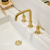 Oakland Wide Spread Bathroom Sink Faucet with Pop Up Drain, Satin Gold - KSB8236SG