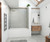 Swanstone 34 x 50 x 72 Modern Subway Tile Glue up Bathtub and Shower Wall Kit in Ash Gray - MSMK723450.203 Swanstone 34 x 50 x 72 Modern Subway Tile Glue up Bathtub and Shower Wall Kit in Ash Gray - MSMK723450.203