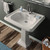 Whitehaus 29" Traditional Pedestal Sink with Large Rectangular Bowl, Single Faucet Drilling, Dual Soap Ledges, Overflow Control Rim and Overflow - White