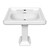 Whitehaus 29" Traditional Pedestal Sink with Large Rectangular Bowl, Single Faucet Drilling, Dual Soap Ledges, Overflow Control Rim and Overflow - White
