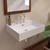Whitehaus 24" Rectangular Wall Mount Basin with Widespread Faucet Drilling and Overflow - White