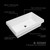 Whitehaus 24" Rectangular Semi-Recessed Basin with Center Drain Location - White