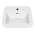 Whitehaus 21" Rectangular Wall Mount Basin with Overflow Control Ledge, Single Faucet Drilling and Overflow - White