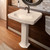 Whitehaus 23" Traditional Pedestal Sink with an Integrated Oval Bowl, Single Faucet Drilling, Low-Rise Backsplash and Overflow - White