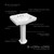 Whitehaus 23" Traditional Pedestal Sink with an Integrated Oval Bowl, Single Faucet Drilling, Low-Rise Backsplash and Overflow - White