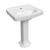 Whitehaus 23" Traditional Pedestal Sink with an Integrated Oval Bowl, Single Faucet Drilling, Low-Rise Backsplash and Overflow - White