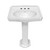 Whitehaus 23" Traditional Pedestal Sink with an Integrated Oval Bowl, Widespread Faucet Drilling, Low-Rise Backsplash and Overflow - White