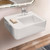 Whitehaus 22" Rectangular Wall Mount Basin with Single Faucet Drilling and Rear Center Drain Location - White
