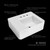 Whitehaus 22" Rectangular Wall Mount Basin with Single Faucet Drilling and Rear Center Drain Location - White