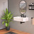 Whitehaus 30" Rectangular Wall Mount Basin with Widespread Faucet Drilling and Rear Center Drain Location - White