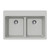 HamatUSA SiOStone 33" Topmount 50/50 Double Bowl Kitchen Sink, Thunder - SIO-3322DT-TH