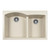 HamatUSA SiOStone 33" Topmount Double Bowl Granite Kitchen Sink, Linen - SIO-3322DATR-LN