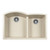 HamatUSA SiOStone 33" Undermount Double Bowl Granite Kitchen Sink, Linen - SIO-3321DAUR-LN