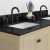Craft + Main 61" x 22" Black Galaxy Quartz Vanity Top with 2 White Rectangular Sink Bowls, 8" Widespread - QZ61228BGR