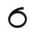Atlas Modern Avalon #6 Large House Number - Matte Black, AVN6-L-BL