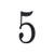 Atlas Traditionalist #5 House Number - Matte Black, TRN5-BL