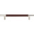 Atlas Zanzibar Brown Leather Door Pull 6 5/16 Inch (c-c) - Polished Chrome, 281-OW-CH