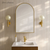 Swiss Madison Porte 20" x 30" Arched Recessed or Wall Mount Mirrored Medicine Cabinet - Gold Frame - SM-MC9001BG