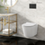 Swiss Madison Calice Wall-Hung Toilet Bundle 0.8/1.6 GPF Dual Flush - Glossy White with Black Flush Plate - SM-WT2303GW