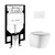 Swiss Madison Calice Wall-Hung Toilet Bundle 0.8/1.6 GPF Dual Flush - Glossy White with White Flush Plate - SM-WT2301GW