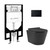 Swiss Madison Calice Wall-Hung Toilet Bundle 0.8/1.6 GPF Dual Flush - Matte Black with Black Flush Plate - SM-WT2302MB