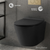 Swiss Madison Calice Wall-Hung Toilet Bundle 0.8/1.6 GPF Dual Flush - Matte Black with Brass Flush Plate - SM-WT2301MB