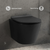 Swiss Madison Calice Wall-Hung Toilet Bundle 0.8/1.6 GPF Dual Flush - Matte Black with Brass Flush Plate - SM-WT2301MB