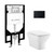 Swiss Madison Carre Wall-Hung Toilet Bundle 0.8/1.6 GPF Dual Flush - Glossy White with Black Flush Plate - SM-WT1503GW