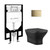 Swiss Madison Carre Wall-Hung Toilet Bundle 0.8/1.6 GPF Dual Flush - Matte Black with Brass Flush Plate - SM-WT1502MB