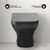 Swiss Madison Carre Wall-Hung Toilet Bundle 0.8/1.6 GPF Dual Flush - Matte Black with Brass Flush Plate - SM-WT1502MB