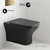 Swiss Madison Carre Wall-Hung Toilet Bundle 0.8/1.6 GPF Dual Flush - Matte Black with Brass Flush Plate - SM-WT1502MB