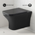 Swiss Madison Carre Wall-Hung Toilet Bundle 0.8/1.6 GPF Dual Flush - Matte Black with Brass Flush Plate - SM-WT1502MB