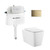 Swiss Madison Concorde Back-to-Wall Toilet Bundle 0.8/1.6 GPF Dual Flush - Glossy White with Brass Flush Plate - SM-WT0206GW Swiss Madison Concorde Back-to-Wall Toilet Bundle 0.8/1.6 GPF Dual Flush - Glossy White with Brass Flush Plate - SM-WT0206GW