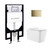 Swiss Madison Concorde Wall-Hung Toilet Bundle 0.8/1.6 GPF Dual Flush - Glossy White with Brass Flush Plate - SM-WT0202GW