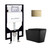 Swiss Madison Concorde Wall-Hung Toilet Bundle 0.8/1.6 GPF Dual Flush - Matte Black with Brass Flush Plate - SM-WT0202MB