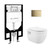 Swiss Madison Ivy Wall-Hung Toilet Bundle 0.8/1.6 GPF Dual Flush - Glossy White with Brass Flush Plate - SM-WT0902GW