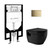 Swiss Madison Ivy Wall-Hung Toilet Bundle 0.8/1.6 GPF Dual Flush - Matte Black with Brass Flush Plate - SM-WT0901MB