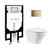 Swiss Madison Monaco Wall-Hung Toilet Bundle 0.8/1.6 GPF Dual Flush - Glossy White with Brass Flush Plate - SM-WT1002GW