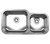 Whitehaus WHNDBU3318 33 1/2" Noah Double Bowl Undermount Kitchen Sink - Brushed Stainless Steel