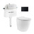Swiss Madison St. Tropez Back-to-Wall Toilet Bundle 0.8/1.6 GPF Dual Flush - Glossy White with Black Flush Plate - SM-WT0804GW