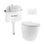 Swiss Madison St. Tropez Back-to-Wall Toilet Bundle 0.8/1.6 GPF Dual Flush - Glossy White with White Flush Plate - SM-WT0803GW